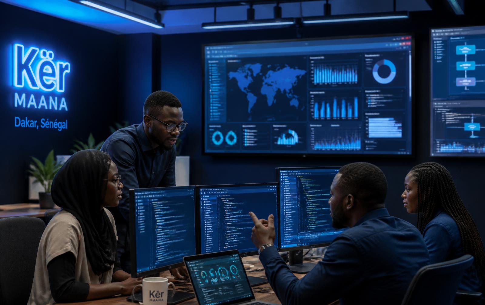 Équipe d'ingénieurs Well Done Services en réunion technique à Dakar